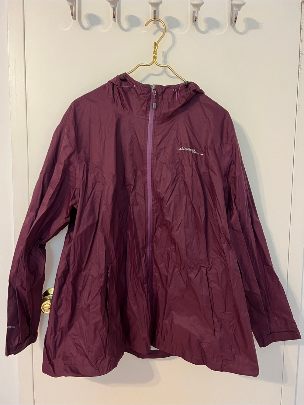 Eddie Bauer Burgundy Hooded Windbreaker Jacket